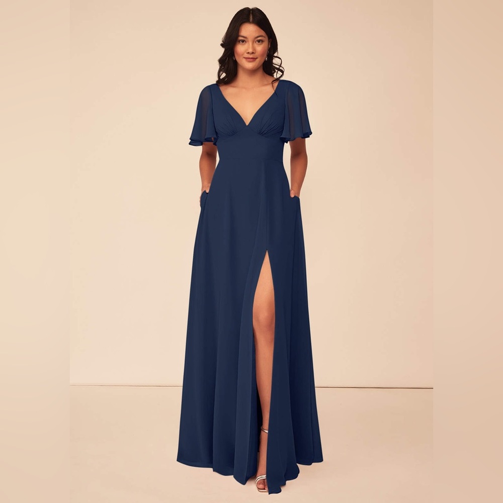 Azazie Kimber Dress in Dark Navy.